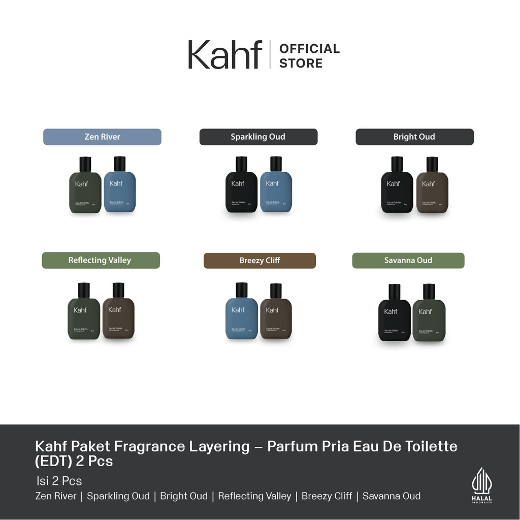 Kahf Paket Fragrance Layering isi 2 - Parfum Pria Eau de Toilette EDT 2 pcs