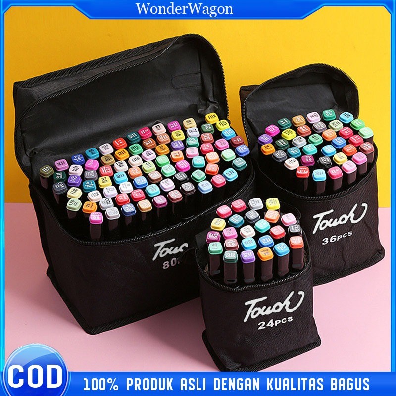 

COD Spidol Dual Side Fine Art Brush Pen Art Marker Set Warni Markers 1 Set Markers Alcohol Marker Acrylic Marker Sketch Marker Copic 24Pcs, 48Pcs, 80Pcs All In One Multi Color Pena Pensil
