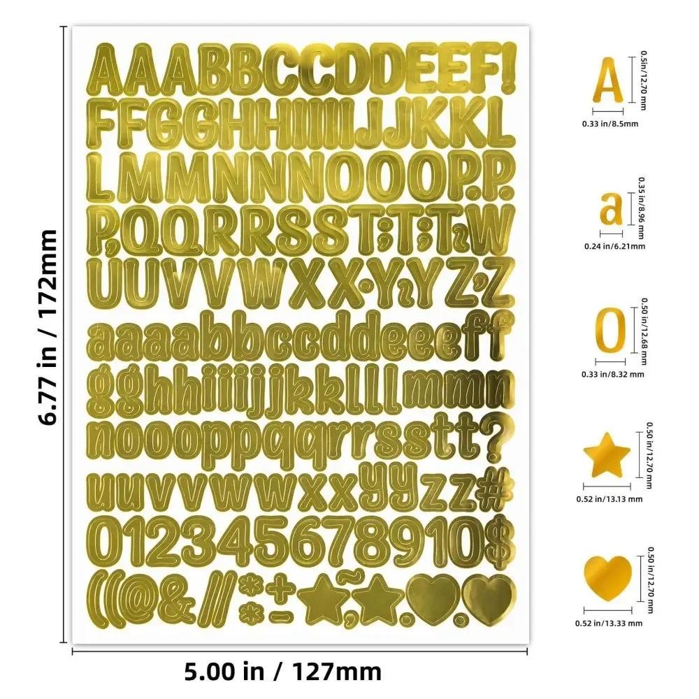 

5Pcs/set 0.5inch 26 Alphabet A-Z Planner Stickers Waterproof Gold Silver Color Number Sticker For Kids Cup Laptop Decoration