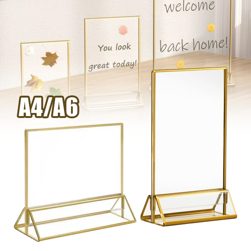 

【New Arrivals】Acrylic Sign Holder A4/A6 / Stand Menu Akrilik Tempat Brosur Holder Menu Sign Holder