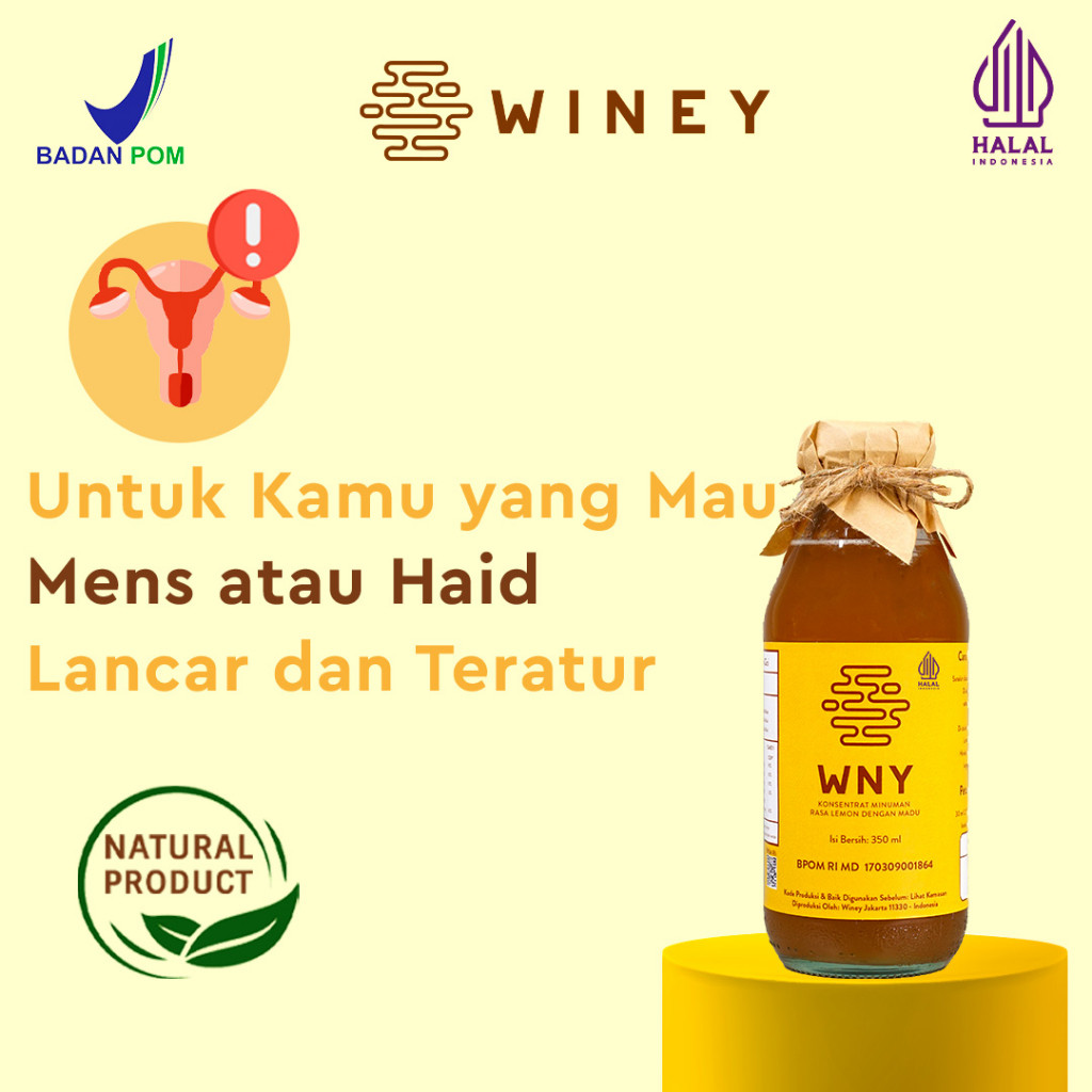 

WNY | Atasi Mens atau Haid Tidak Teratur | Winey Healthy Drink | BPOM | HALAL | Atasi Mens atau Haid Sakit | Pelacar Mens | Pelancar Haid BERGARANSI