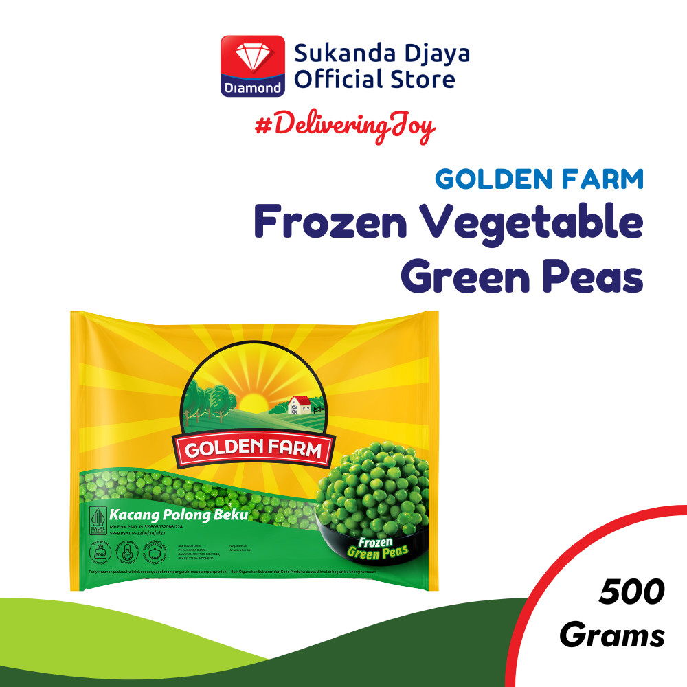 

Golden Farm Vegetable Green Peas Kacang Polong Beku Frozen 500 Gr
