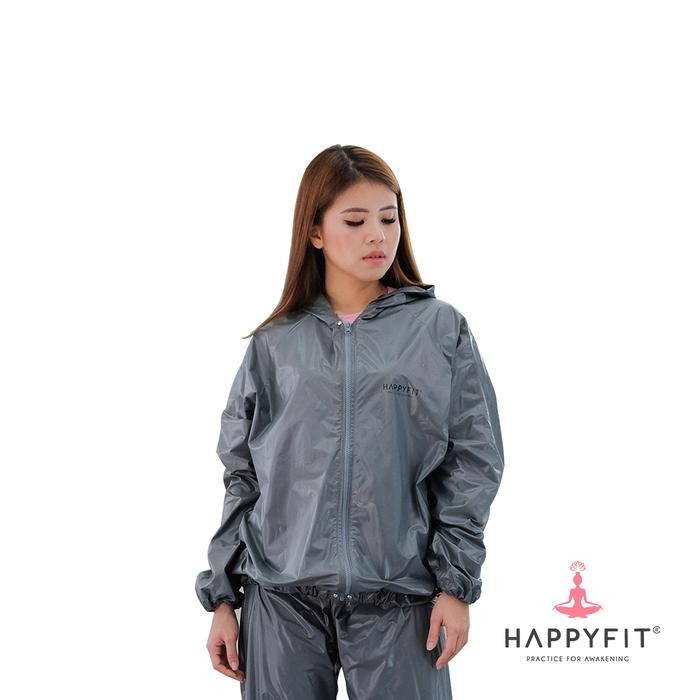 HAPPYFIT - Baju Saja - Sauna Suit Top with Zipper & Hood - Baju Sauna - Tracksuit (Available Big Siz