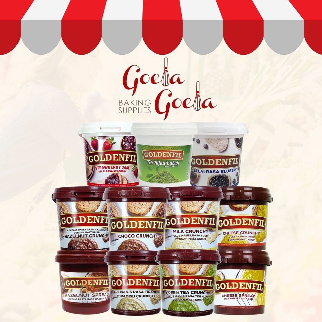 

Goldenfil Selai Crunchy Chocolate Cheese Hazelnut Milk Tiramisu Green Tea 1 Kg