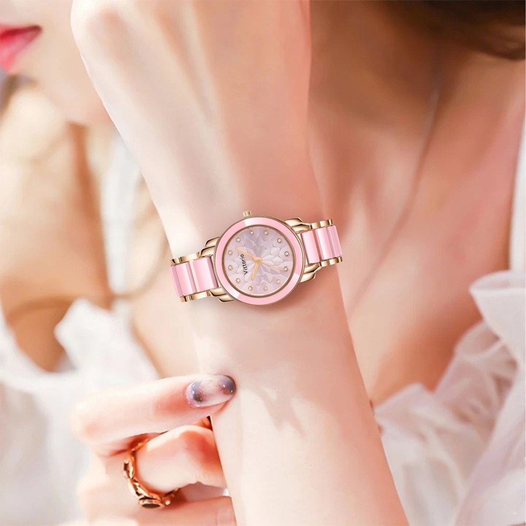 Jam Tangan Wanita Vittorio 1007 Stainless Steel Tanggal