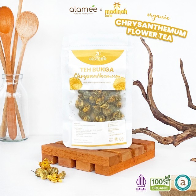 

Teh Bunga Chrysanthemum Tea Krisan Emas Golden Crysant Herbal Alami Organik Alami Crysanthemum 5gr madinah