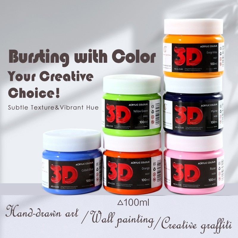 

100/300ML Acrylic Paint Set Cat Akrilik Satuan / Cat Lukis Kanvas Dekorasi Plastik Waterproof