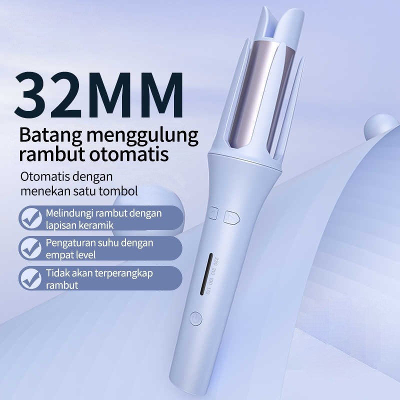 Penggulung rambut otomatis seramik, penggulung rambut gulungan besar 32mm, penggulung rambut listrik