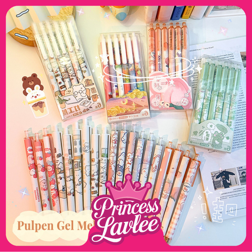 

PL S5809 Set Pulpen Gel 6 Pcs Ballpoint Mekanik Pulpen Pulpen Gel Mekanik