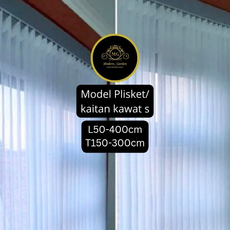 Vitrase Gorden Putih Polos Import Premium Model Plisket Kaitan Kawat S Tirai Daleman Transparan