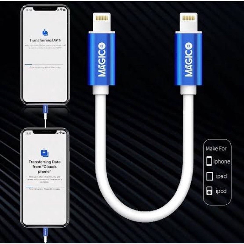 KABEL MagicO Transfer Data iPhone to iPhone/IPAD MagicO Cable Lightning to Lightning Pindah Data Cep