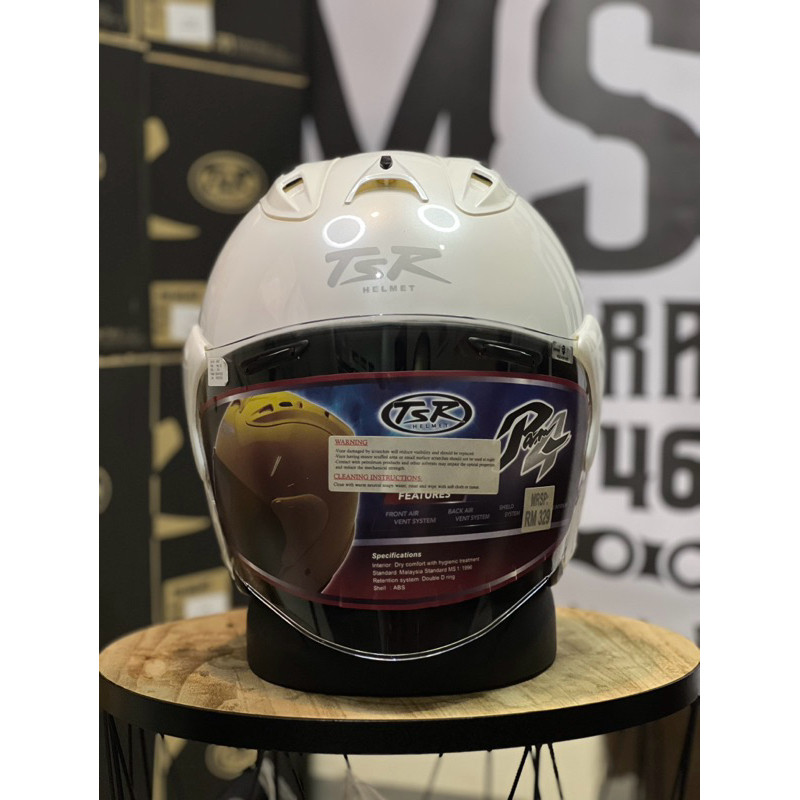 Helm TSR RAM4 Glass White Putih Glossy