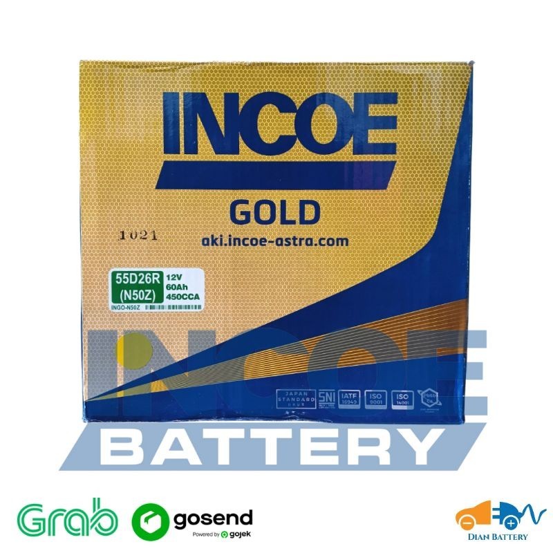 Aki Hino Duetro INCOE GOLD N50Z Incoe Astra 55D26R (60Ah)