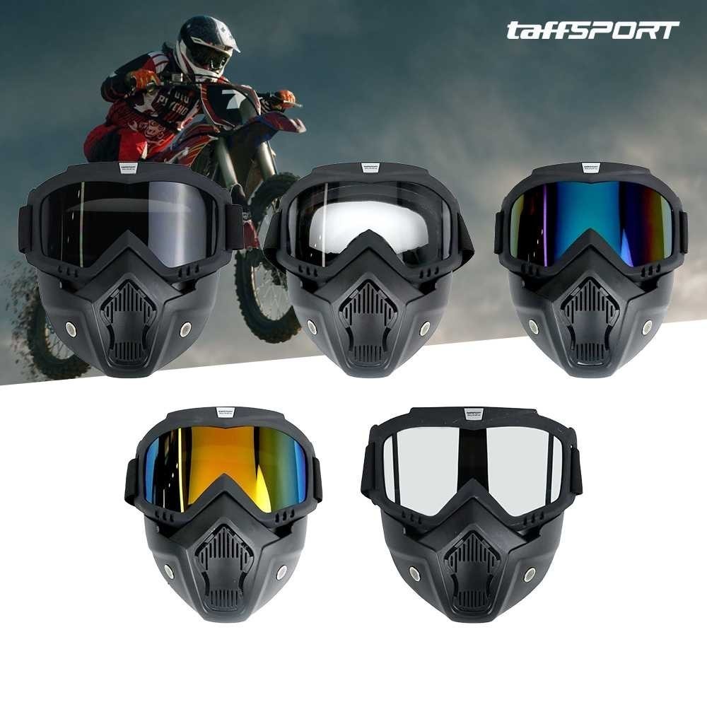TaffSPORT Kacamata Full Face Helm Goggles Mask Motor Retro Windproof / Kacamata Topeng Helm Motor Cr