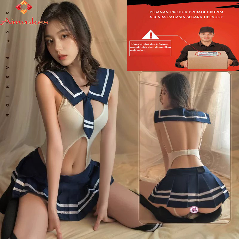 BAROSHOP AIMVUKES--SET LINGERIE KOSTUM COSPLAY SERAGAM SEKOLAH 1 SET