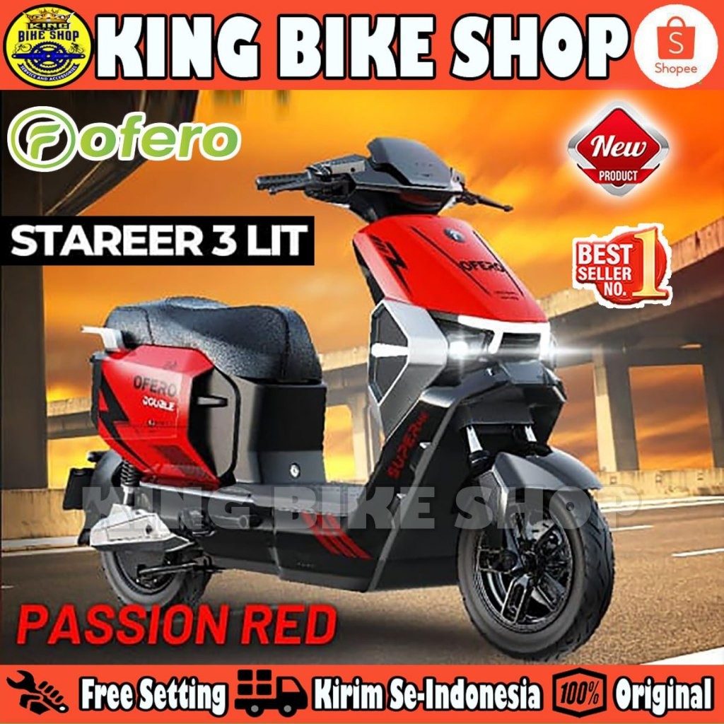 Sepeda Listrik OFERO STAREER 3 LIT LITHIUM 1000 Watt Electric E Bike (BISA 2 BATERAI)