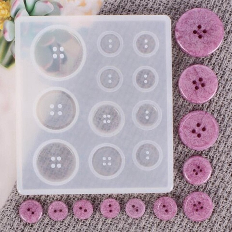 

Button Mold with Hole Mold Non-stick Art Mold Decoration Cake Baking Tools DIY Silicone Mold Resin Button