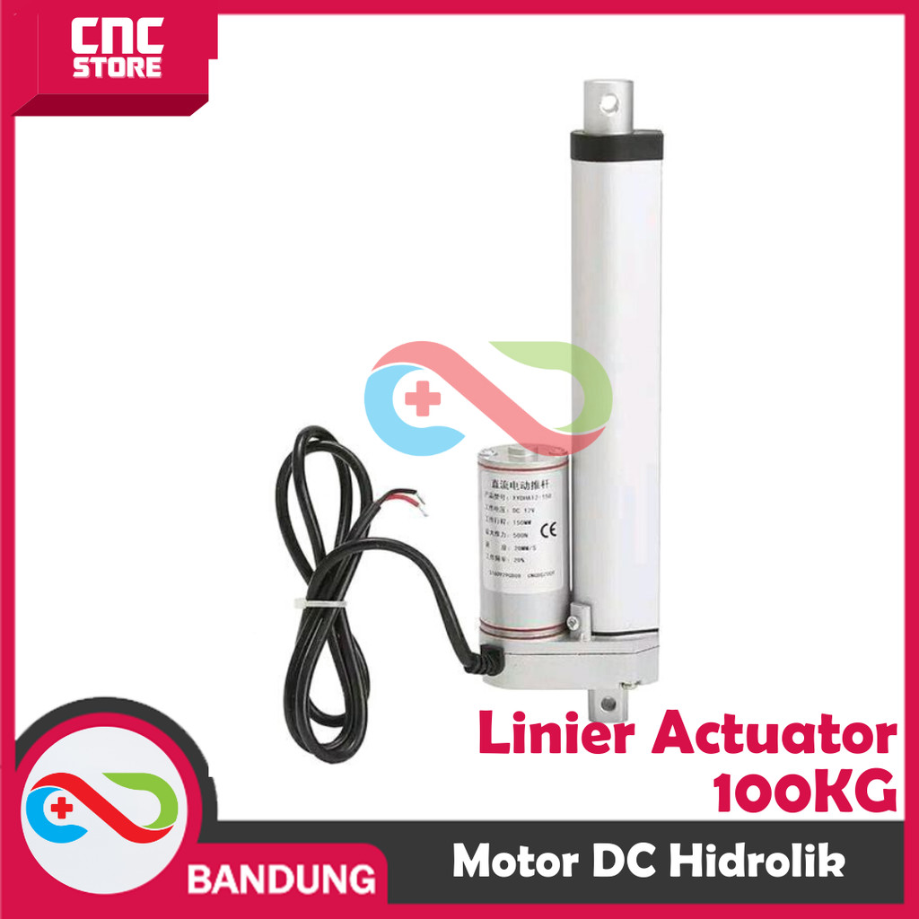 LINEAR ACTUATOR MOTOR DC 12V HIDROLIK HYDRAULIC 300MM 1000N 100KG 30CM