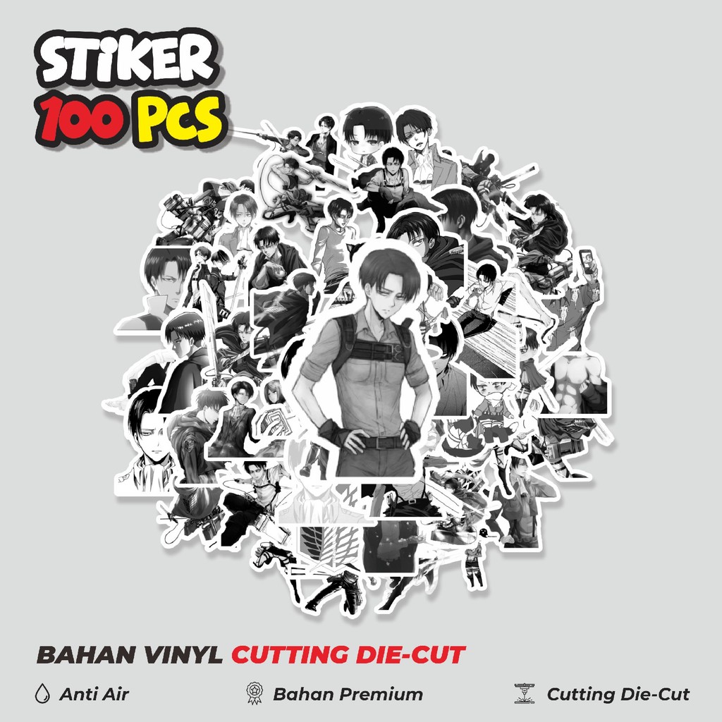 

Terbaru! 50 pcs Stiker Anime Levi Ackerman Attack On Titan Dekorasi Lucu Kreatif untuk Notebook, Skateboard, HP