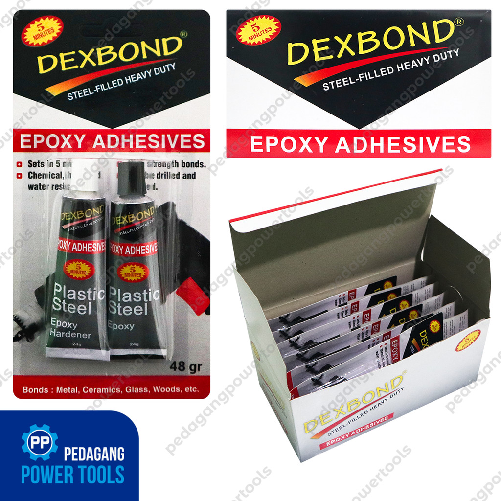 

DEXBOND 1 Lusin 12 pcs Lem Epoxy 5 Menit 48 gram Serbaguna Campur Besi Kaca Kayu Keramik Adhesives