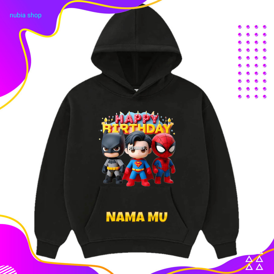 nubia Jaket Hoodie kado ulang tahun cewek tad ultah cowok anak custom wanita besar jumbo kecil lucu 
