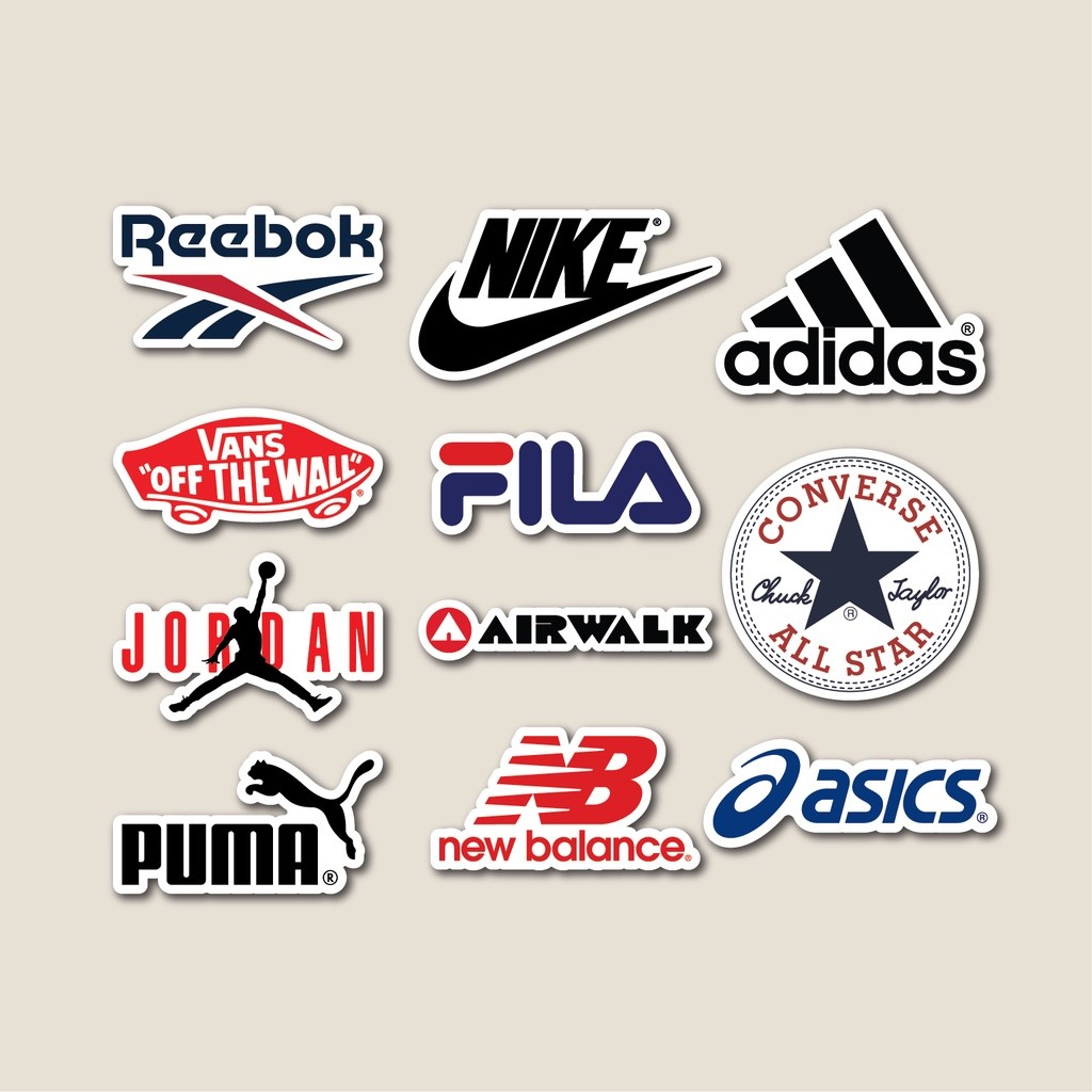 

Sticker Pack Logo Brand Sneakers | Sticker Tumbler | Stiker Laptop Koper Helm