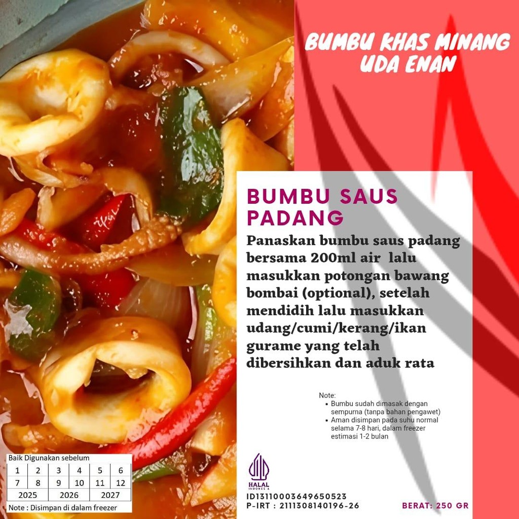 

BUMBU SAUS PADANG KHAS MINANG UDA ENAN
