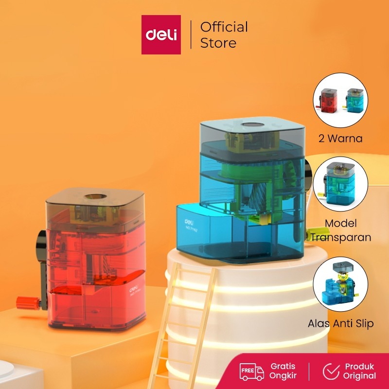 

Deli Rautan Putar Pensil Transparan 2 Warna Biru/Merah dengan Bahan Baja Kualitas Tinggi 71162