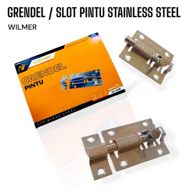 WILMER Grendel Pintu / Grandel Pintu / Slot Pintu Stainless Steel
