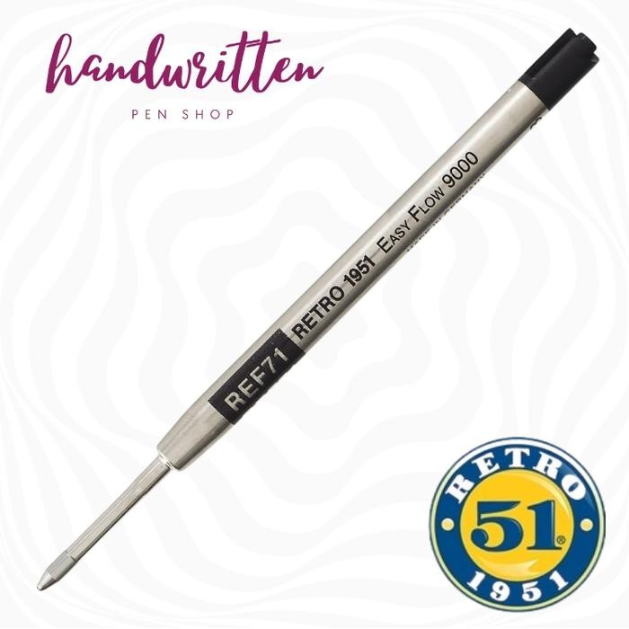 

COD RETRO 51 x SCHMIDT EasyFlow 9000 Hybrid Ballpoint Pen Refill G2 Parker Size / Refill Pulpen - Black 1.0mm