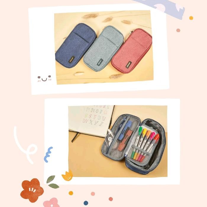 

BEST- [Kuyamol] Tempat Pensil Cute JOYKO PC5004 PENCIL CASE DOMPET TEMPAT PENSIL BESAR - Biru