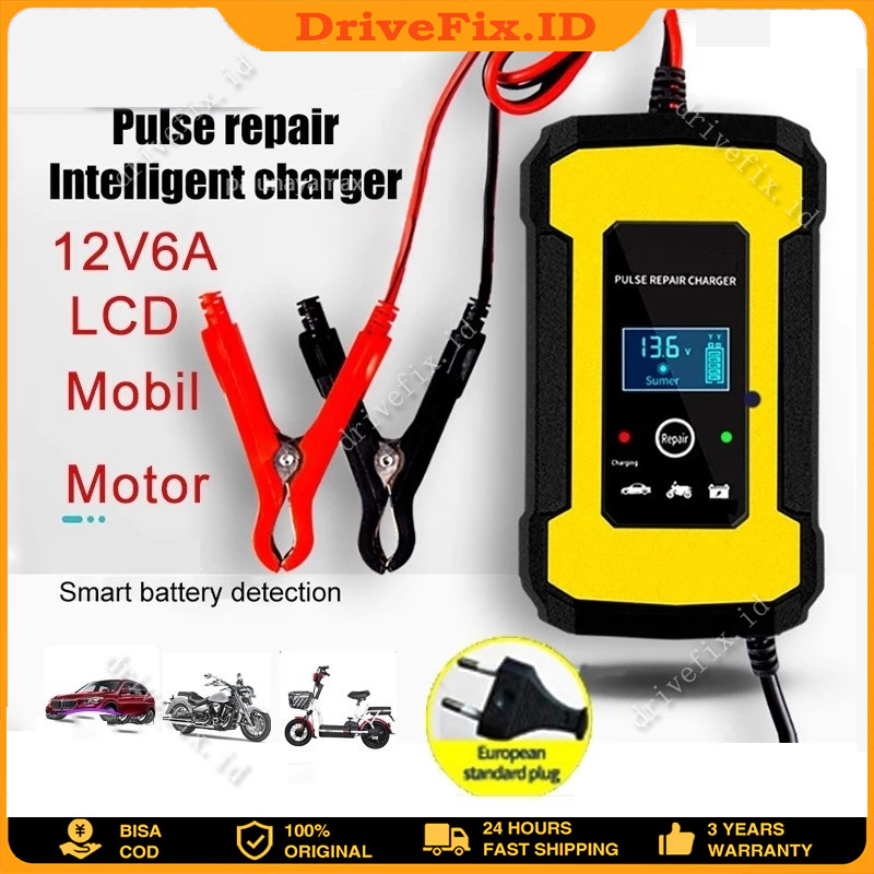 Charger Aki Motor Aki Charger Accu Charger Aki Mobil Motor Portable Motorcrycle Car Battery Charger 