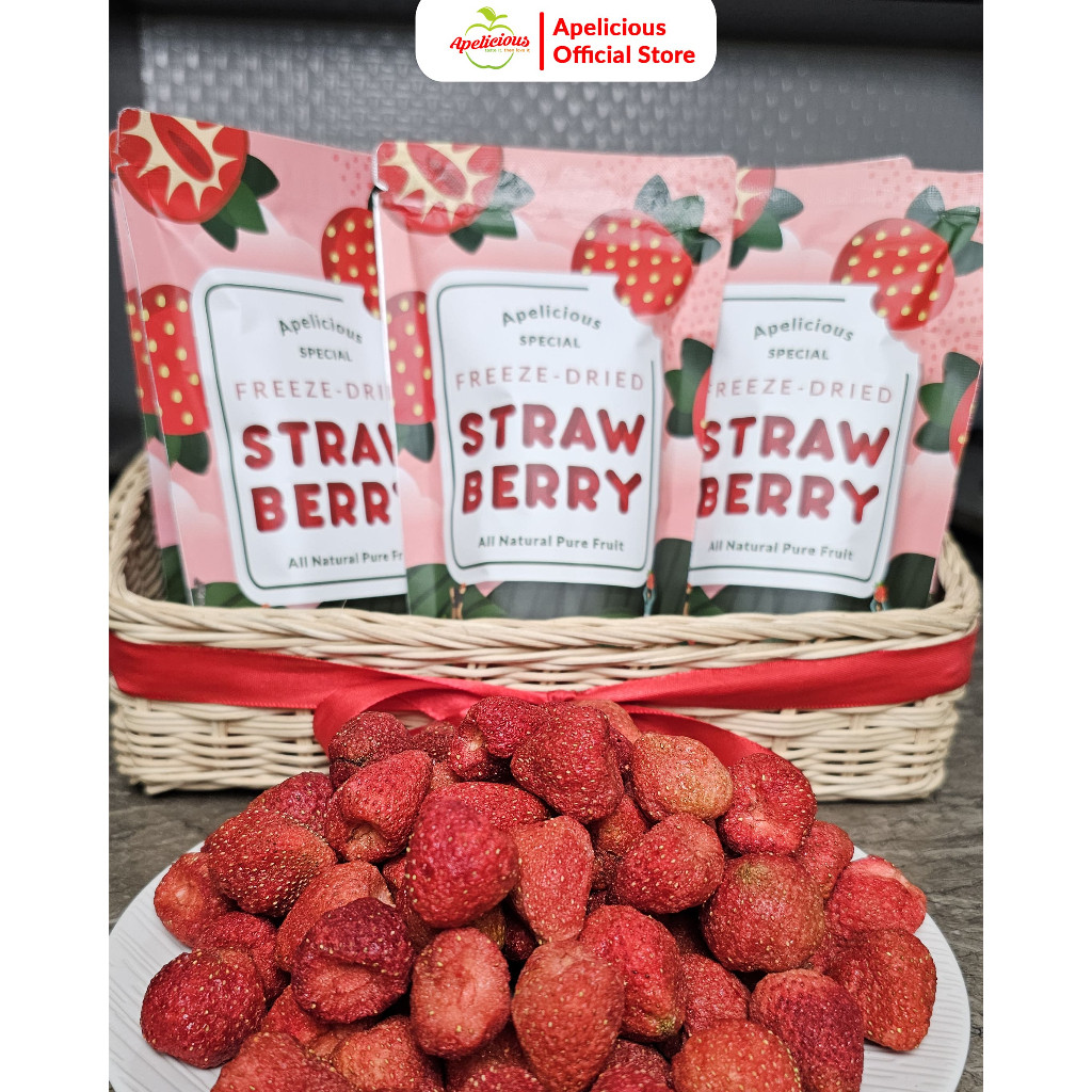 

TERLARIS APELICIOUS Freeze Dried Strawberry - Keripik Buah Strawberry Kering -Food, Snack