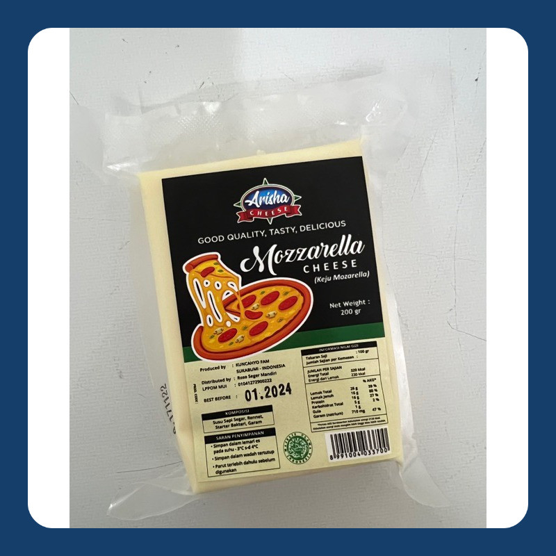 

Arisha Cheese Keju Mozarella 200gr