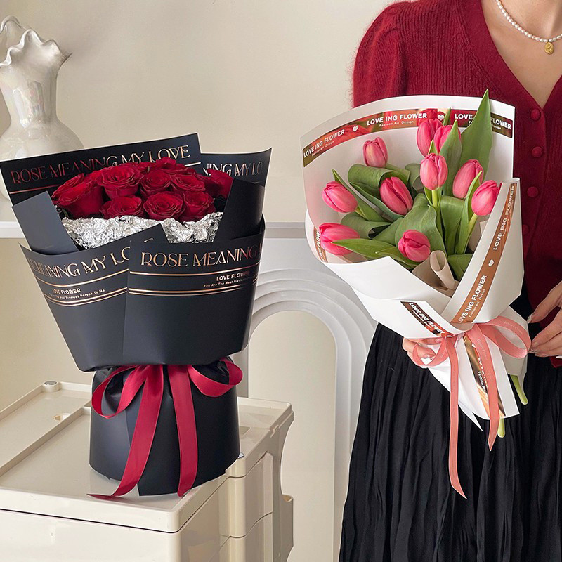 

【10 Lembar】Flower Wrapping Kertas Bunga Buket Flower Paper Cellophane Marble Florist Ecer