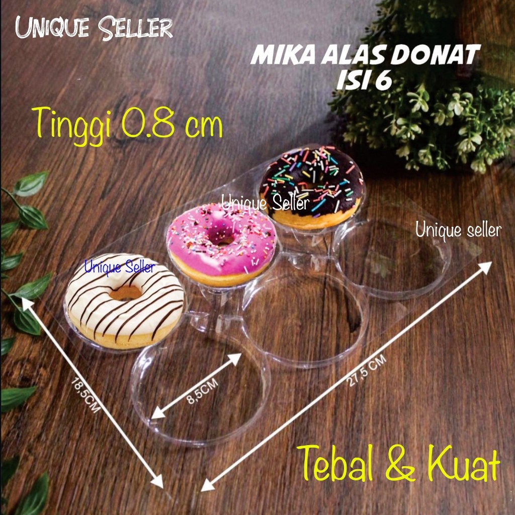 [isi10] Mika Alas Tatakan Donat 6 Uk 27x18.5 cm / Tatakan 6 Donat / Mika Alas Donat Lubang 6 / Tatak