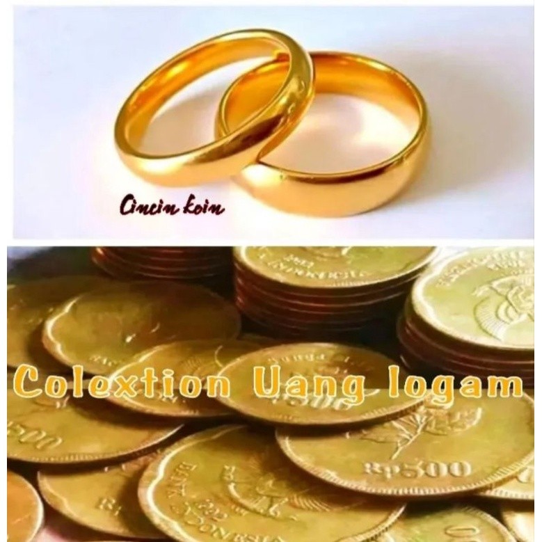 koin asli Cincin polos terbuat dari Koin Logam 1991-1992 Berlapis Emas 24K
