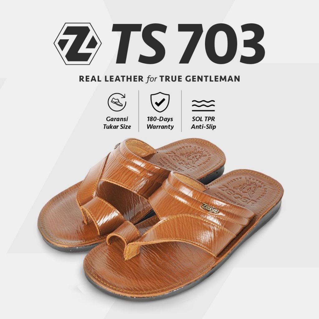 ZEGER Sandal Kulit Pria Jepit - TS 703 terlaris