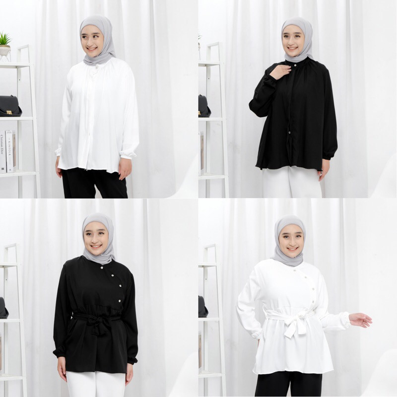 ATASAN KEMEJA BAJU BLOUSE WANITA BUSUI - ATASAN JUMBO WANITA SHAKILA LD 110 120