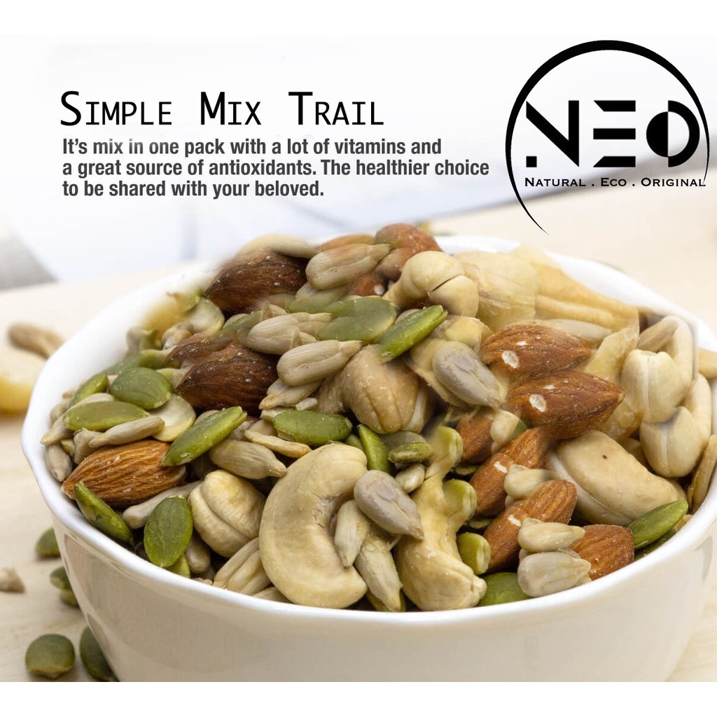 

Trail Mix / Mixed Nut Organic Neo 1KG Premium Quality Fresh TERMURAH