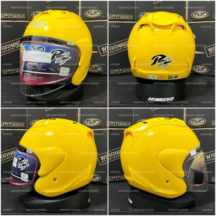 Helm TSR Ram 4 Hitam Glass Black - TSR Helmet - YELLOW YAMAHA