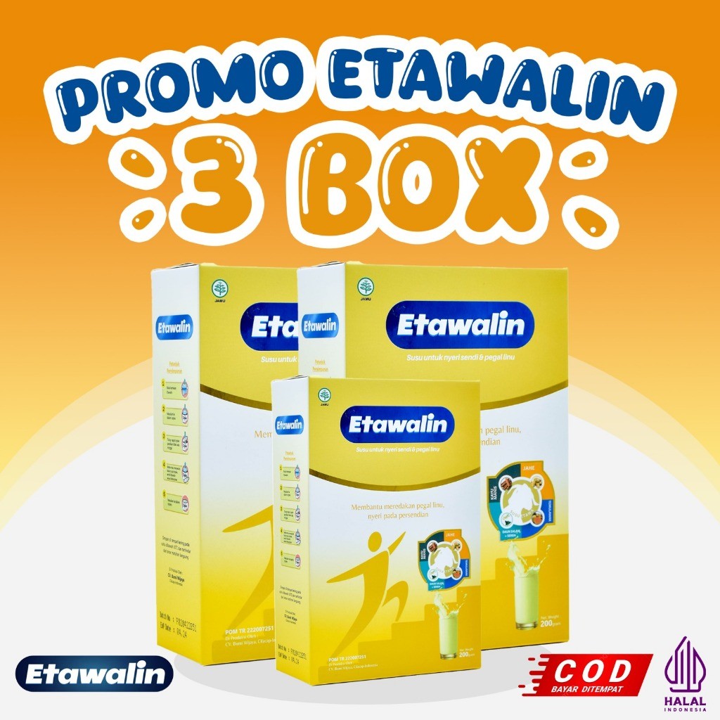 

Etawalin 3BOX Susu Etawa Herbal Nyeri Sendi Tinggi Kalsium 200g