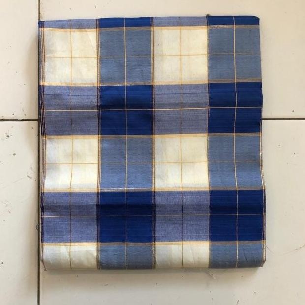Kain Sarung Bugis KDI Kotak, Sengkang-Makassar…. - Navy,Biru,Putih, sudah jahit