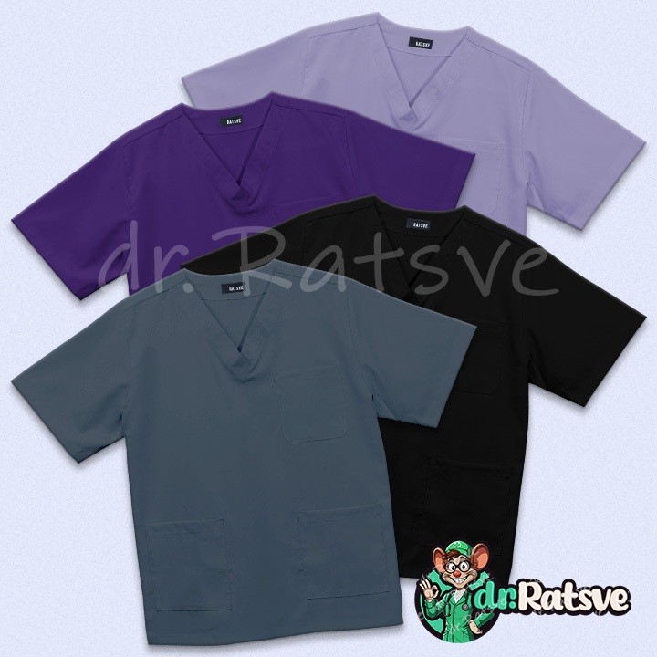 Atasan Baju Jaga Perawat Lengan Pendek / Baju OK - WARNA 6 - Scrub Dokter Ratsve [BAJU SAJA]