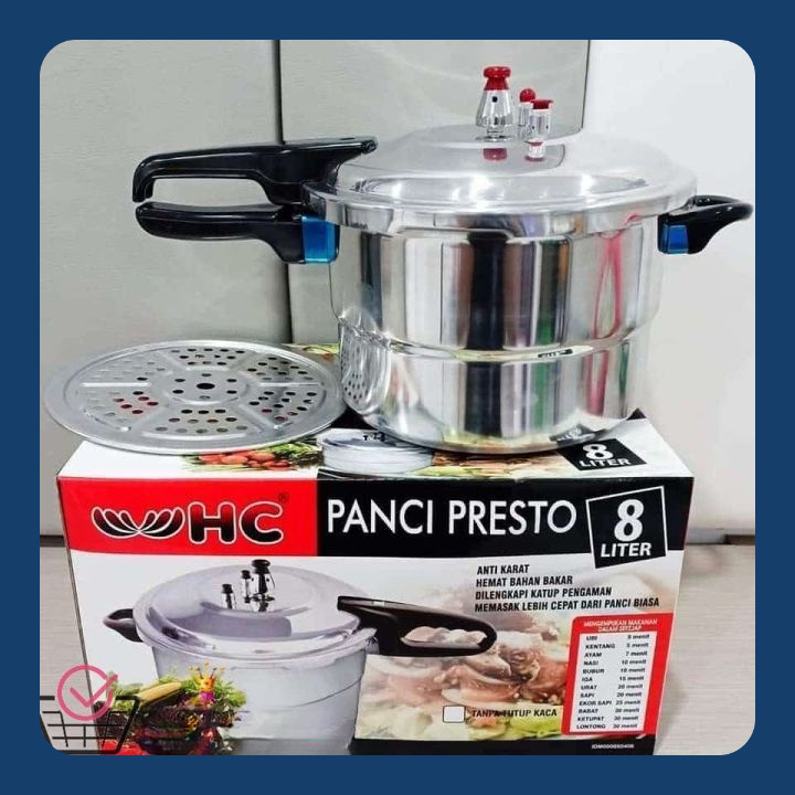 PRESTO HC /PRESTO HAPPY CALL 8 LITER WITH STEAMER PRESTO STAINLESS HAPPY CALL