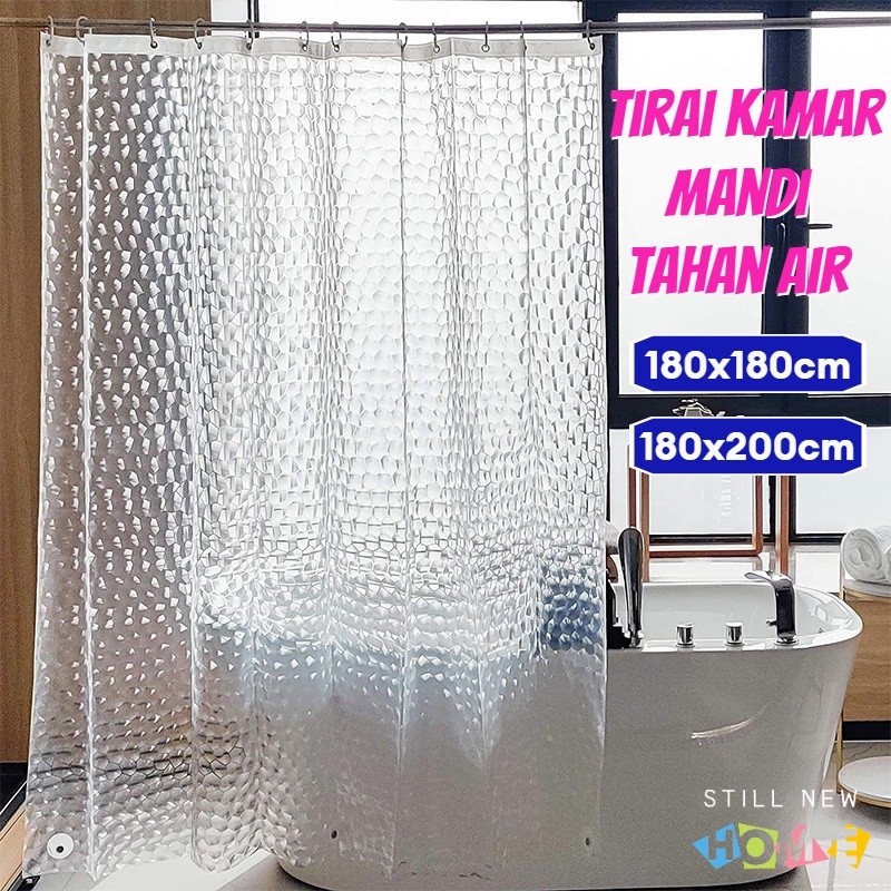 Tirai Kamar Mandi Anti Air 180x200CM / 3D Tirai Mandi Tirai / Tirai shower curtain / Tirai Kamar Man