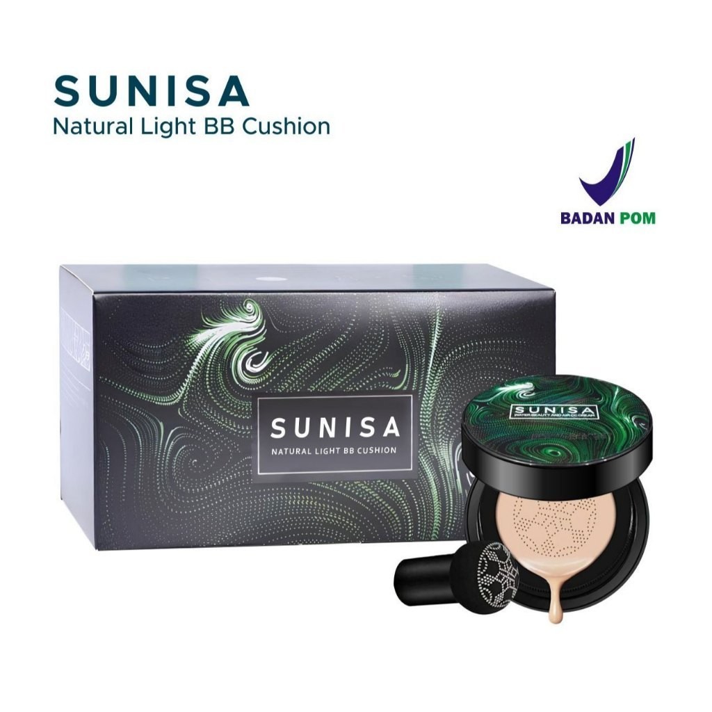 BPOM Sunisa Cushion Foundation Bedak Glowing Waterproof BB Cream Tahan Lama