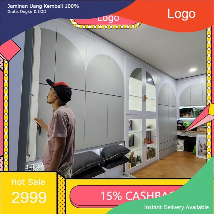 Set dipan lemari anak wardrobe minimalis hpl modern custom