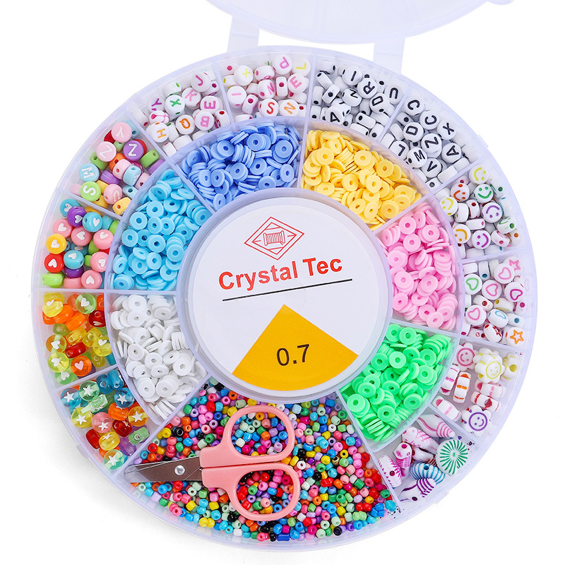 

8 Styles Clay Beads Bracelet Making Kit Seed Letter Alphabet DIY Art Craft Beads Kit with Charms for Jewelry Making Crafts Gifts