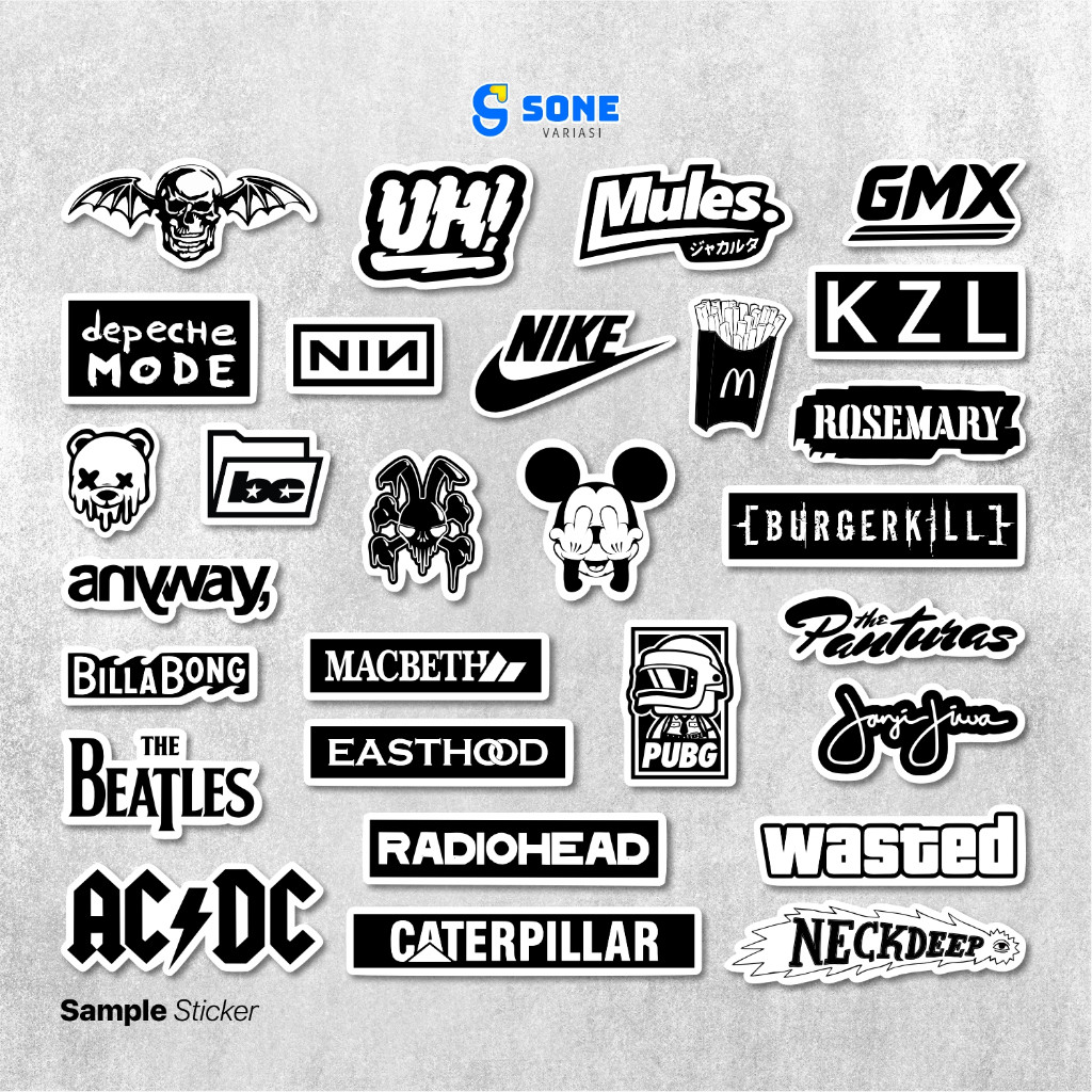 

Stiker Pack Black & White Aesthethic Vinyl Dekorasi Laptop Casing Phone Tumbler Helm
